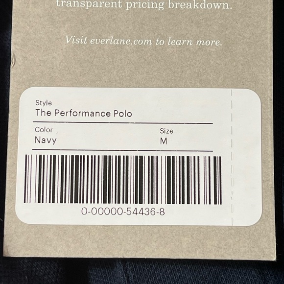 Everlane The Performance Polo Shirt Navy Blue Size Medium - Picture 8 of 9